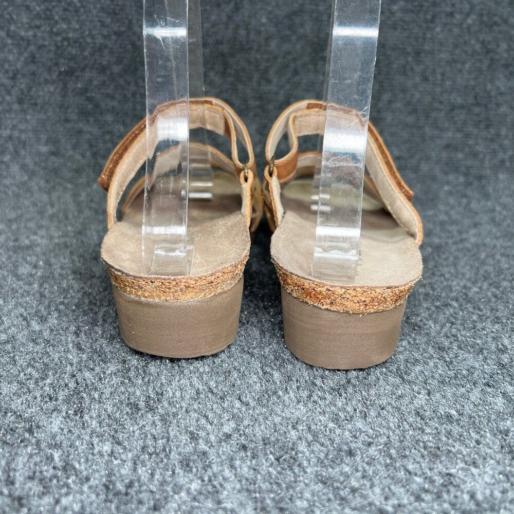 NAOT Sandals Womens Size 7.5 Brown Leather Strap Comfort Casual Slide Flip Flops - Picture 5 of 11